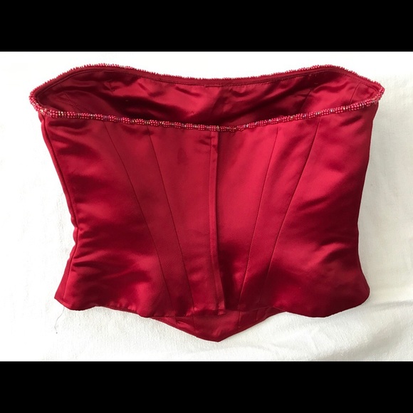 Strapless red bustier size 12 - Picture 2 of 6